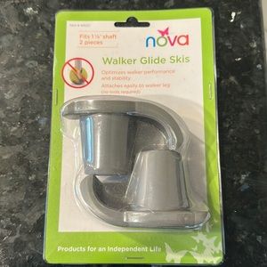 Ski attachments for a walker